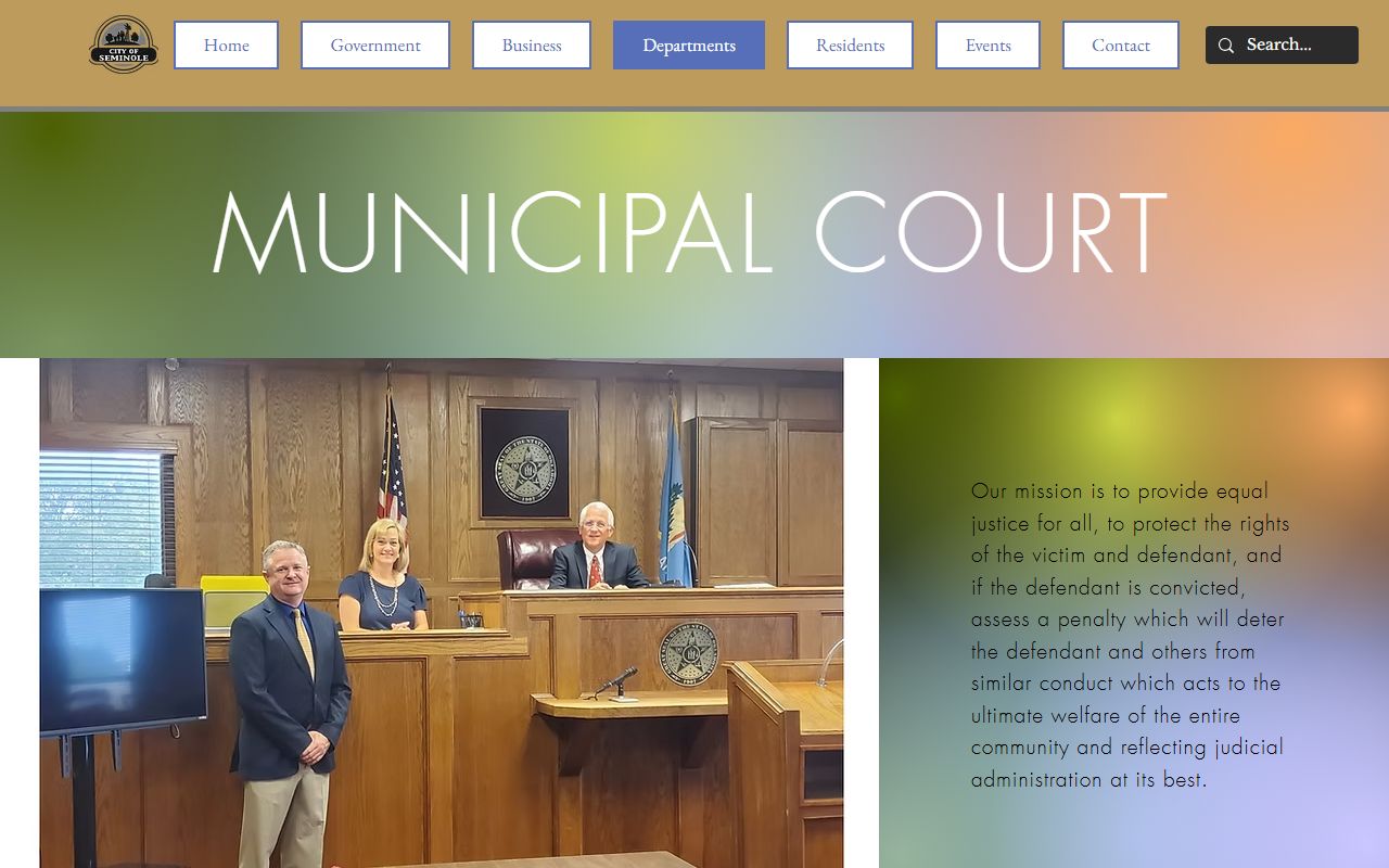 City of Seminole Municipal Court page for Seminole County ticket payment